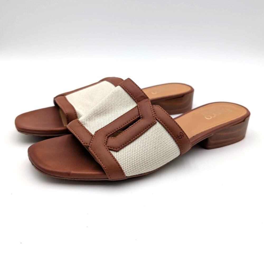 Franco Sarto Margot Slide Sandals Open Toe Women's Natural Size US9.5M EU40.5